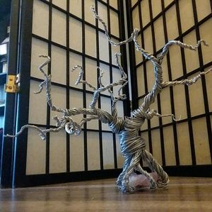 handmade wire tree with Rose Quartz